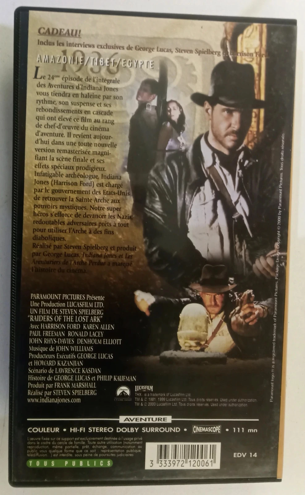 Cinta VHS original Los Cazadores del Arca Perdida, con Harrison Ford. – photo 3